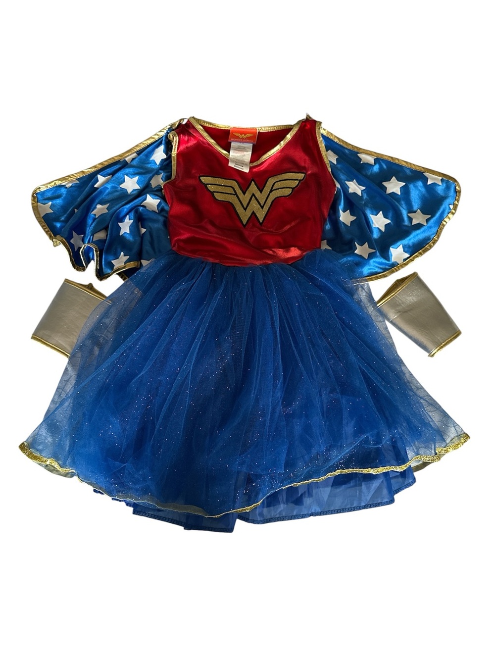 Rubie’s Wonder Woman Girls Costume Size Medium 7/8 Dress Cape Cuffs